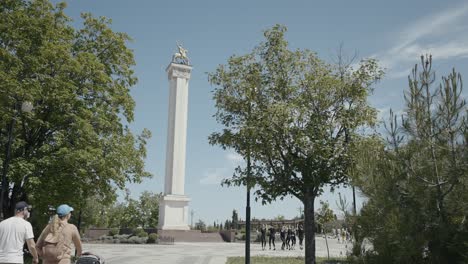 monument in a city park on a sunny day