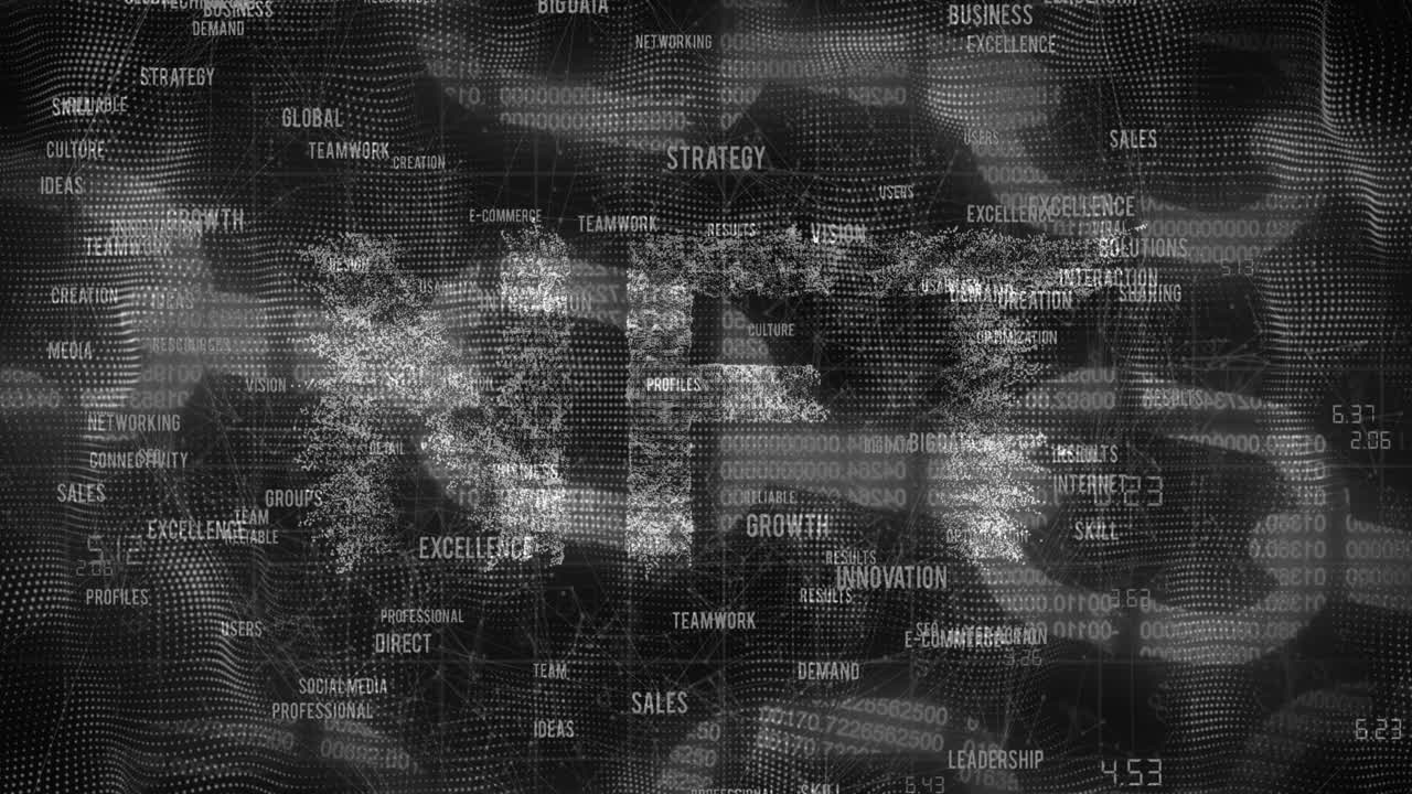 banner de texto nft e iconos de concepto de negocio que forman un globo contra el icono de la cadena de seguridad