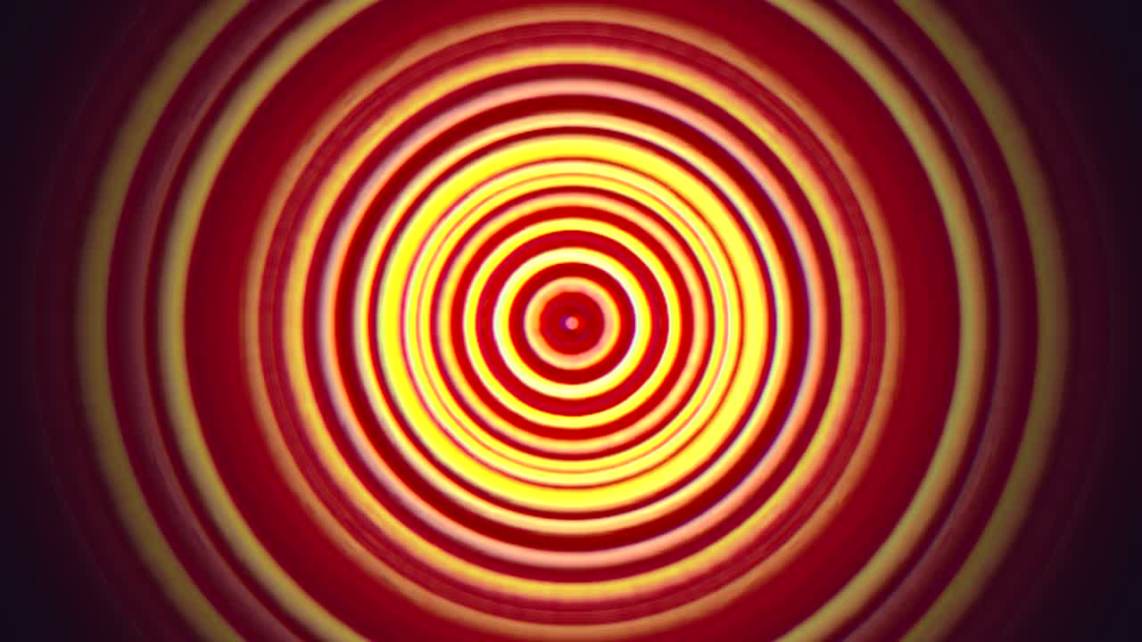 líneas en espiral rojas y amarillas abstractas en estilo de los años 80