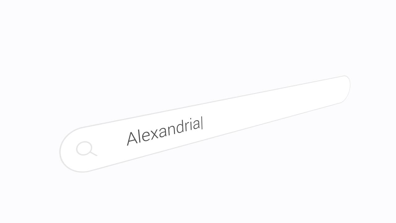 Typing Alexandria in the Web Browser Search Engine - Close Up