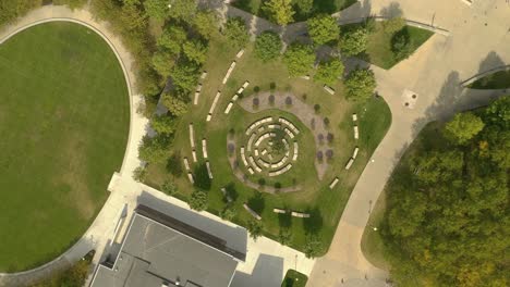 k drone public park maze of stones from