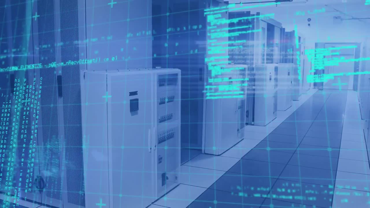 Animation of data processing and digital information flowing