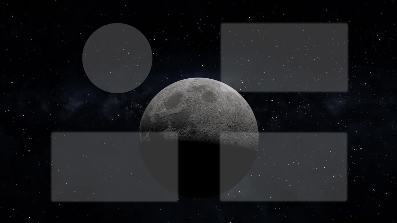 달의 공간 끝 카드 끝 화면 모션 그래픽