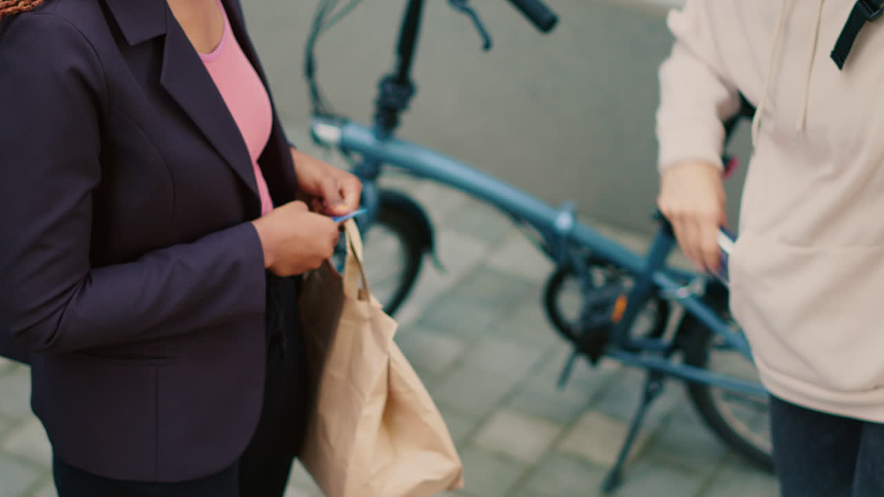 Woman paying with a credit card