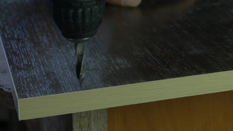 drilling wood with power drill