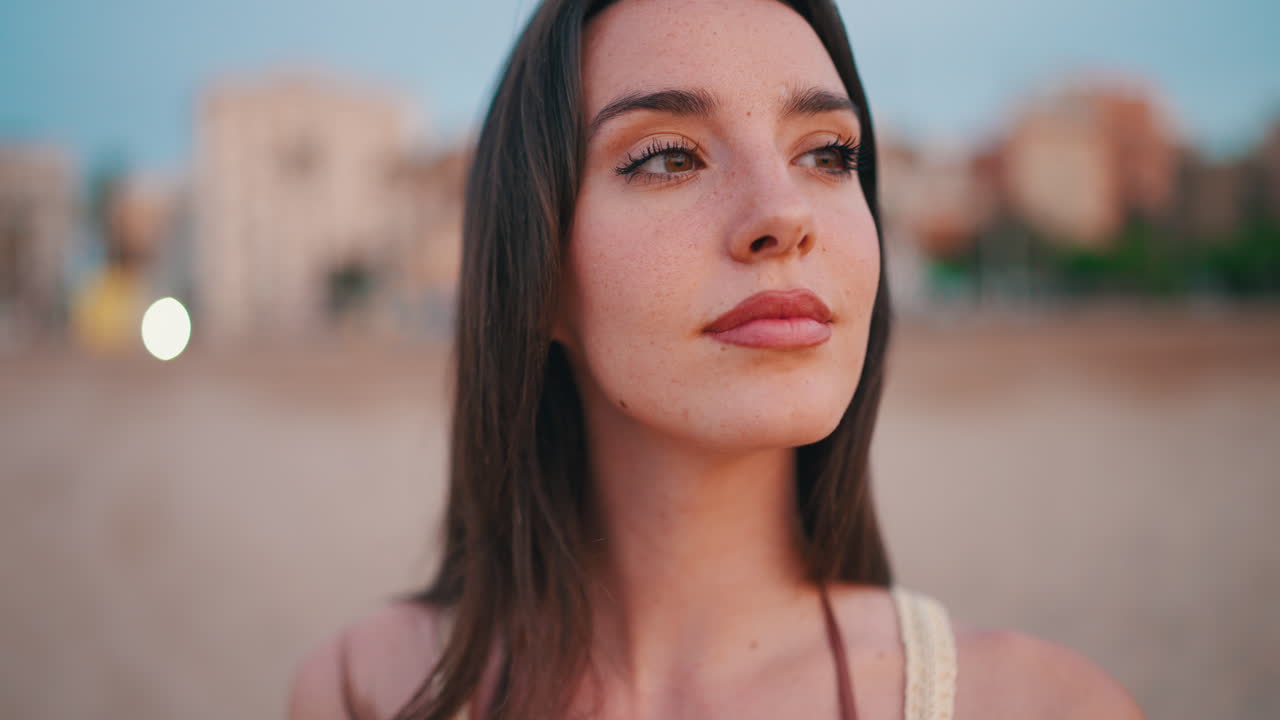 Portrait of a woman at the beach