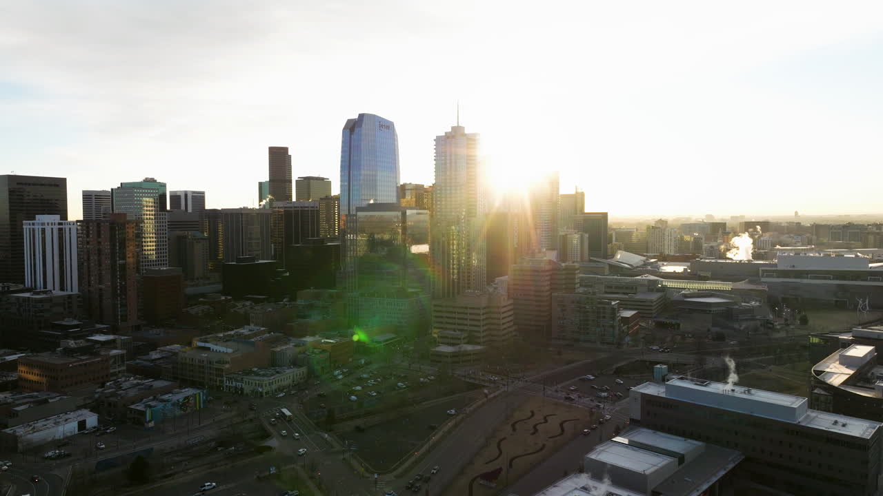 Early morning light over Denver skyline