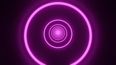 el túnel de neón del círculo rosa. telón de fondo abstracto en bucle.