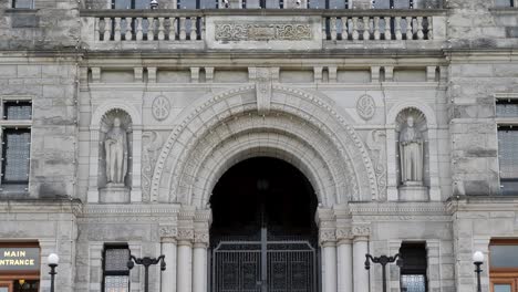 main entrance of the parliament buildings in victoria, canada, british columbia.