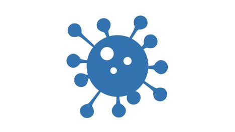 corona virus icon symbol loop blue