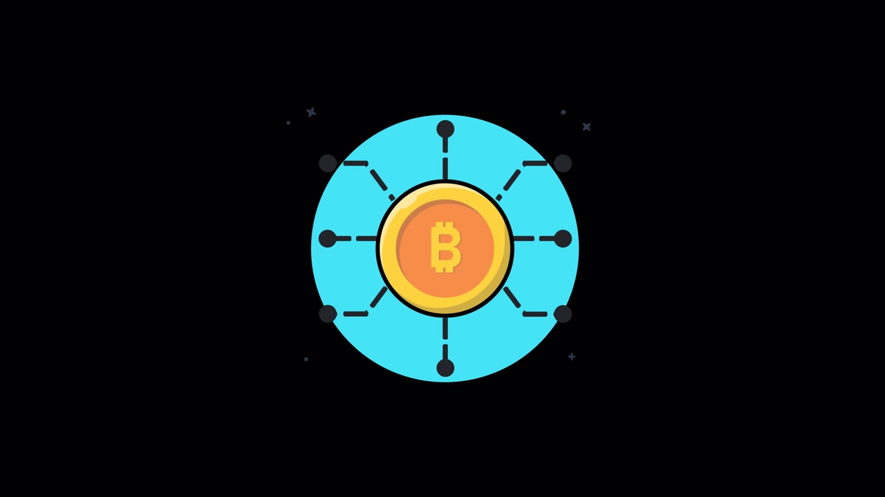 Animated Bitcoin Coin with Network Connections