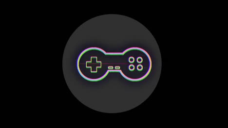 animación del icono del gamepad sobre un fondo negro