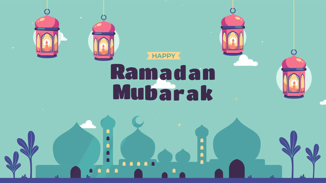 Diseño de tarjetas de felicitación de Ramadán Mubarak