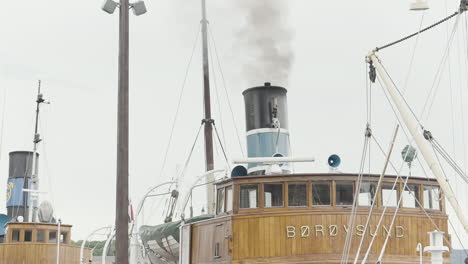 vintage steamboat at the harbor