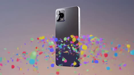smartphone celebration with colorful confetti