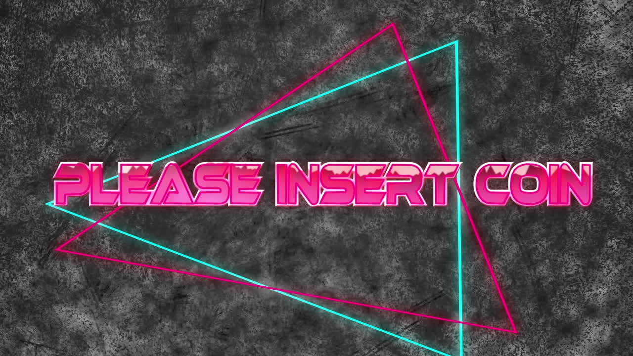 animación de por favor inserte texto de moneda sobre formas geométricas sobre fondo oscuro