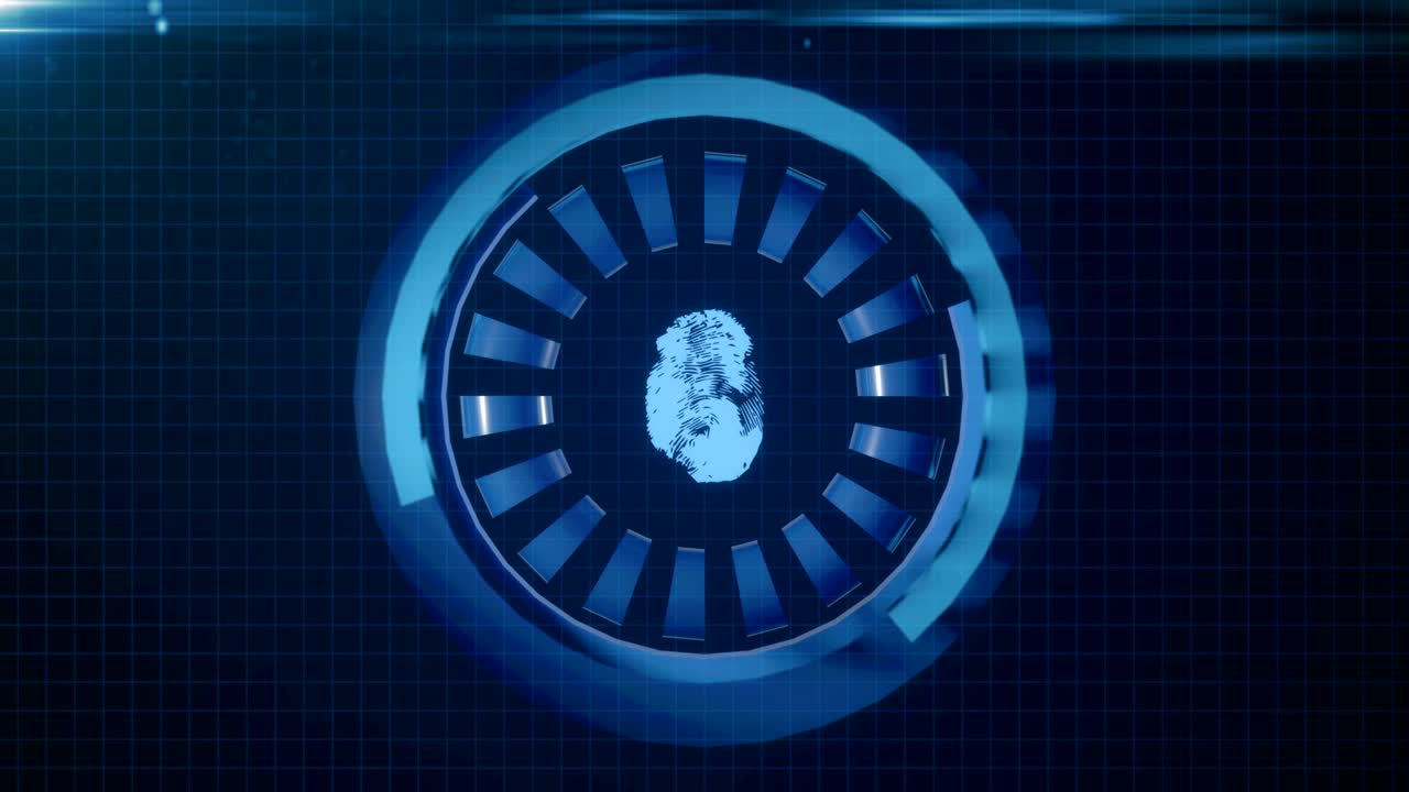 interfaz de círculo hud con diferentes elementos azules brillantes. bucle