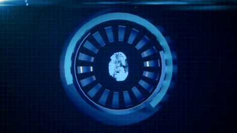 hud circle interface with different glowing blue elements. loop