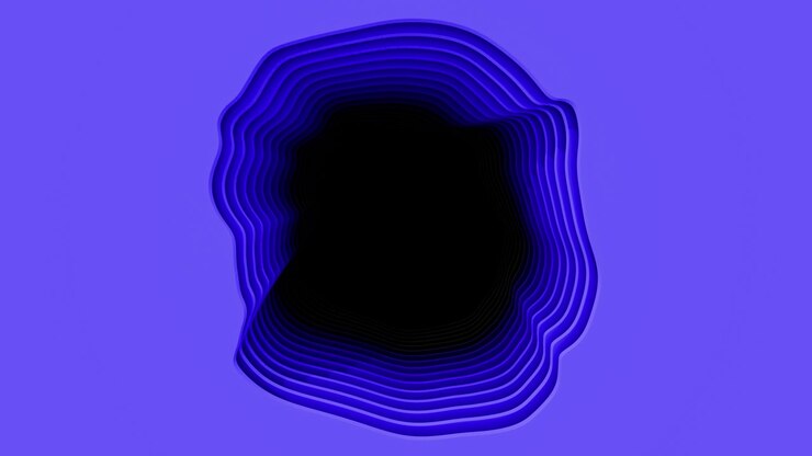 Abstract blue layered paper cut hole background with deep shadow