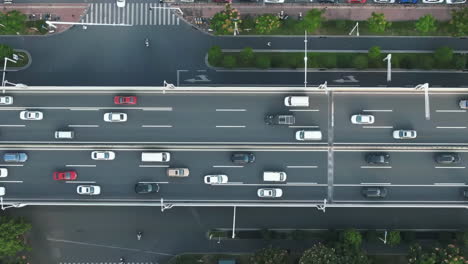 aerial photography of traffic jam and congestion during day busy rush hour on highway in modern city