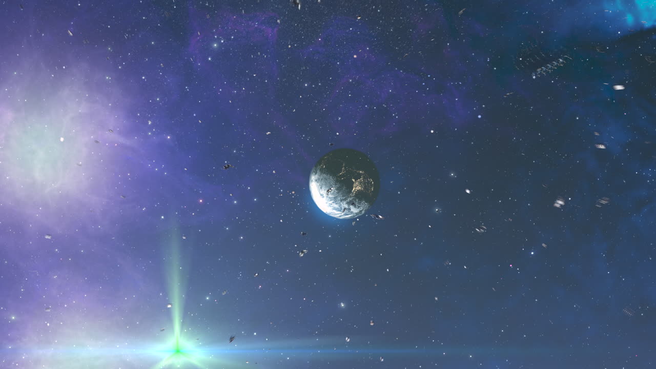 инопланетная планета в туманности