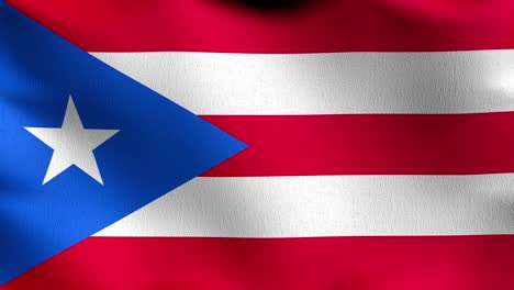 bucle sin costura 4k vdo. bandera nacional de puerto rico soplando en el viento aislado. diseño abstracto patriótico oficial. ilustración de renderización 3d del símbolo de la señal ondulante.
