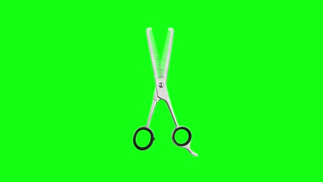 hairdressing scissors with black handles on green chromakey