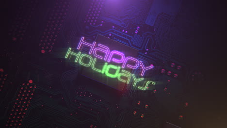 Happy-Holidays-with-computer-chip-and-neon-light