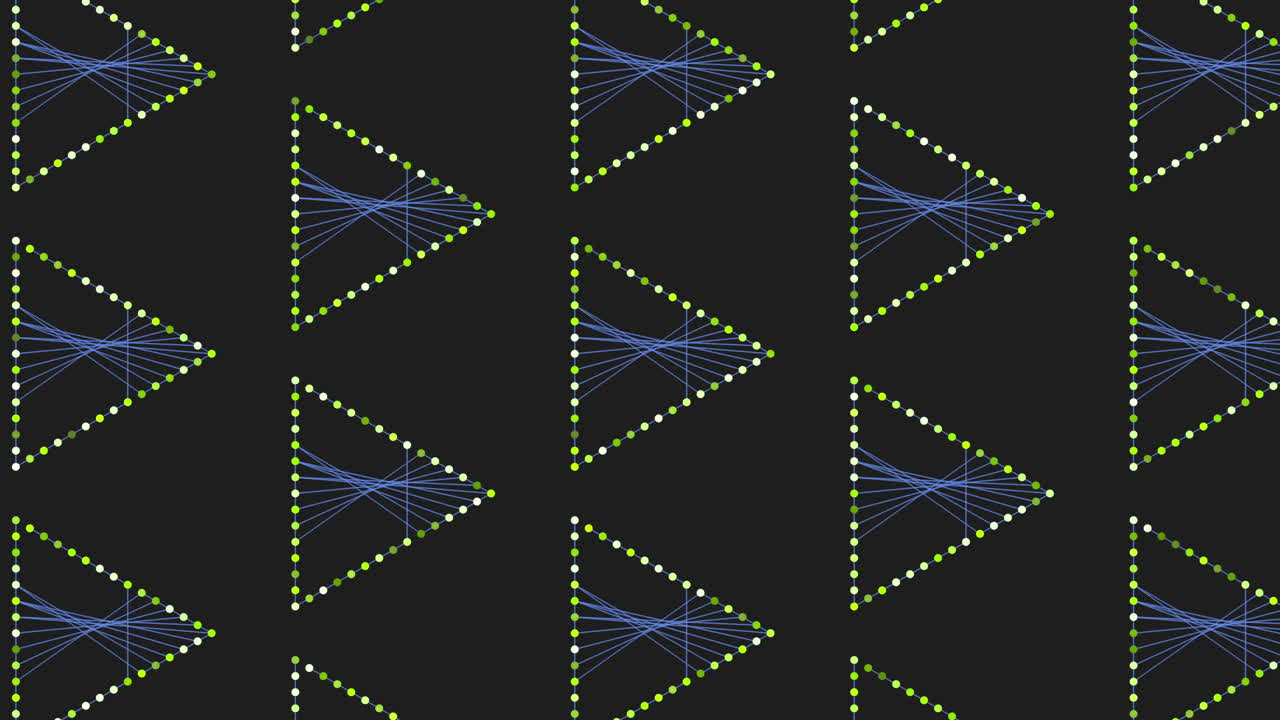 Seamless Pattern Of Triangles With Dots On Black Background