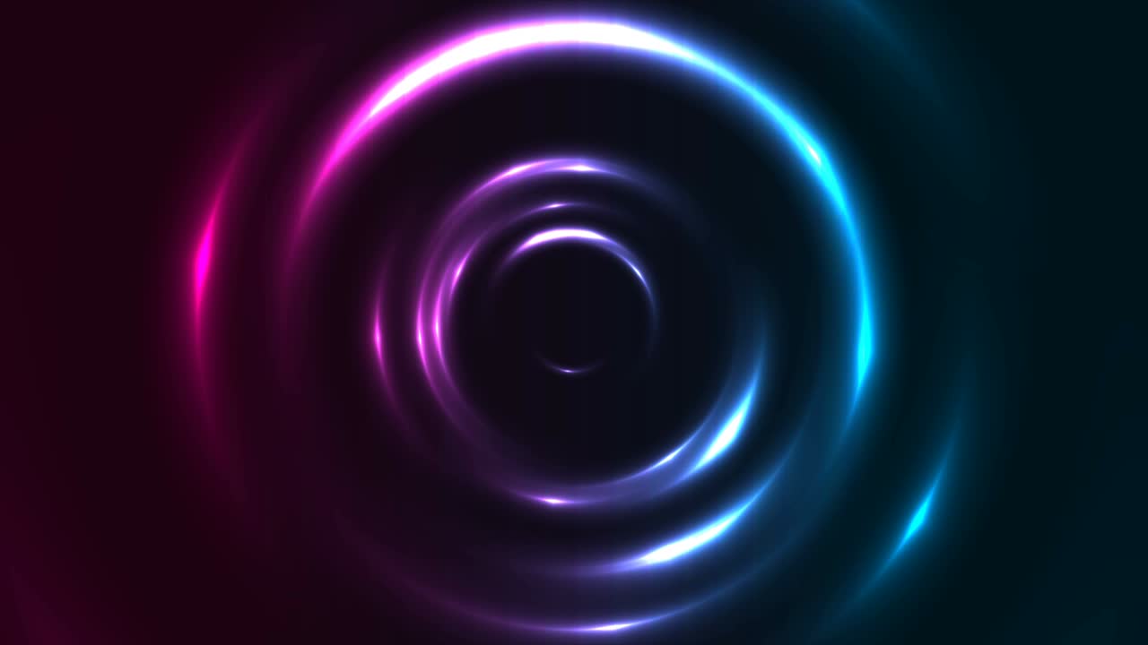círculos lisos brillantes de neón azul y púrpura fondo de movimiento abstracto
