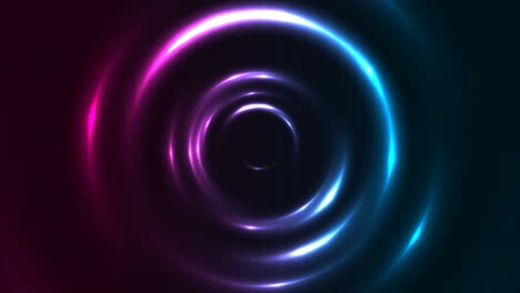 blue and purple neon glowing smooth circles abstract motion background