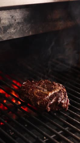 grilled steak on a barbecue grill