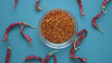 dried red chili peppers and flakes