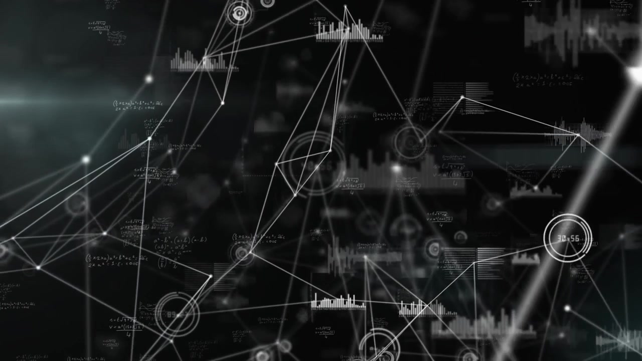 Animation of networks of connections and data processing