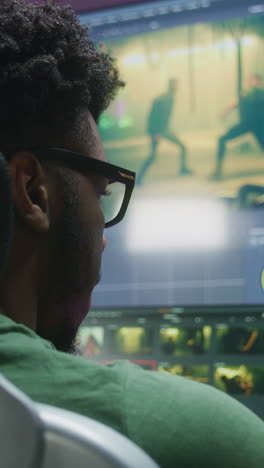 person working on video editing