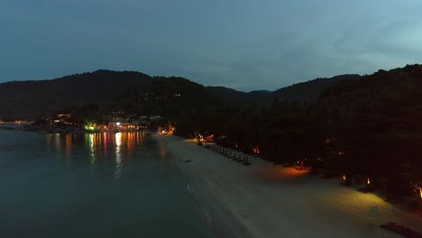 tropical beach at night