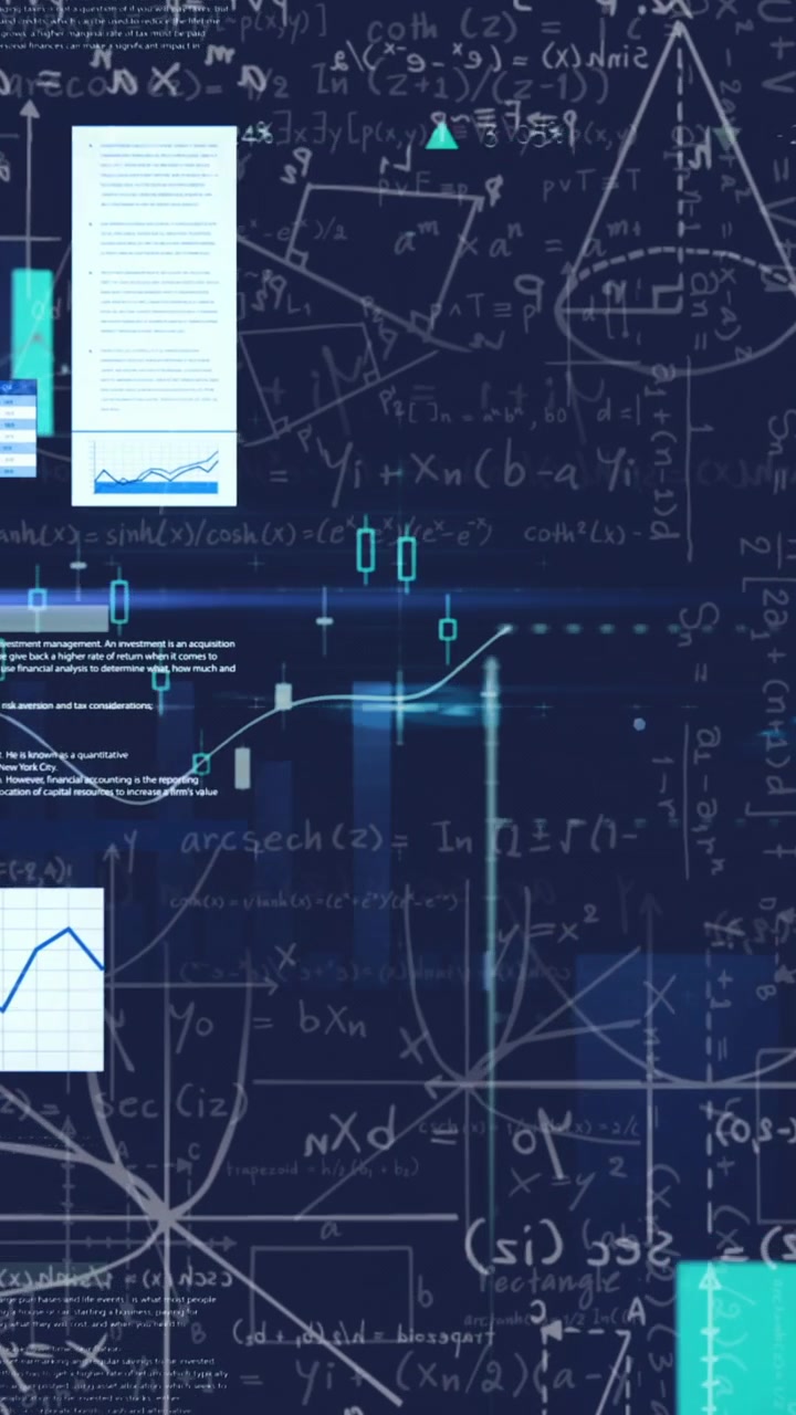 Animation of digital data processing on dark background