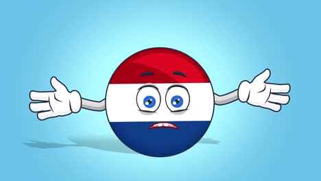 cartoon icon flag netherlands holland do not know with face animation with alpha matte