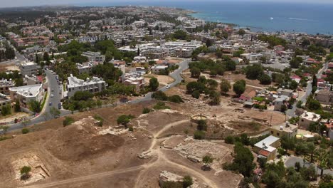 Aerial-shots-of-resorts-and-beaches-of-Paphos,-Cyprus