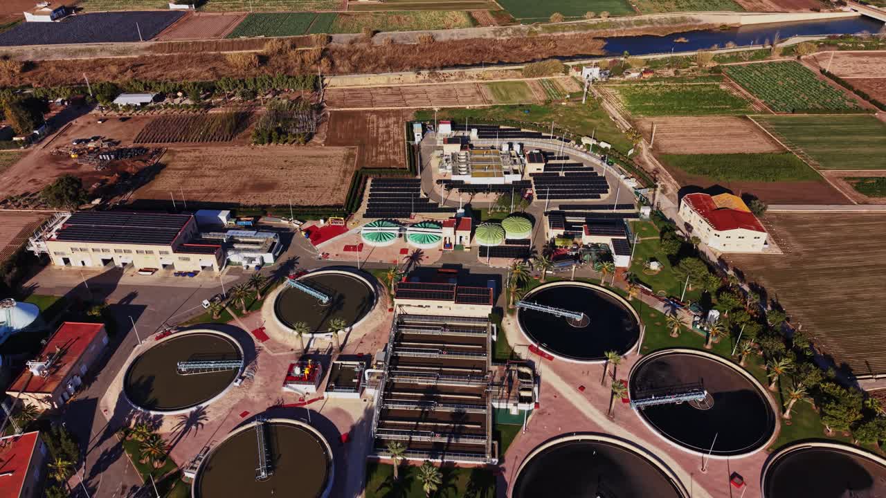 Wastewater treatment plant in Spain during daylight hours