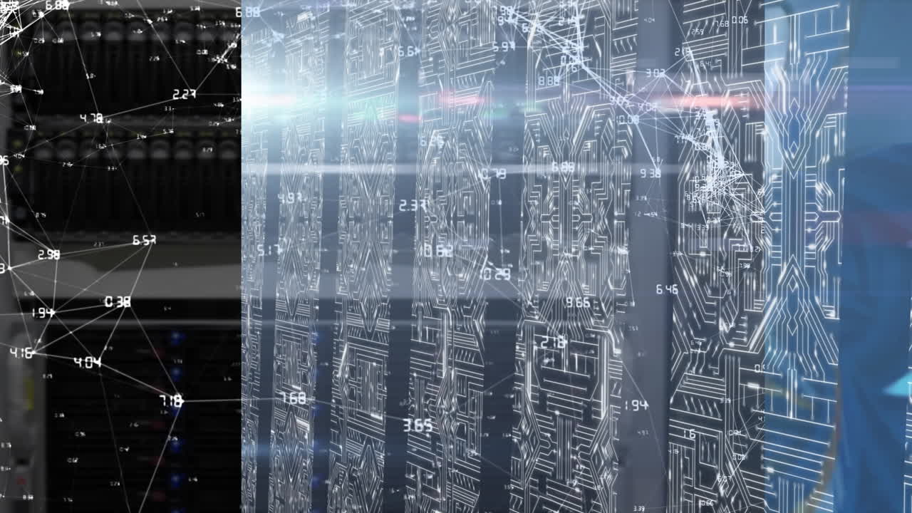 Animation of globe, and data processing over integrated circuits