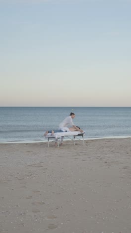 relaxing beach massage by the ocean