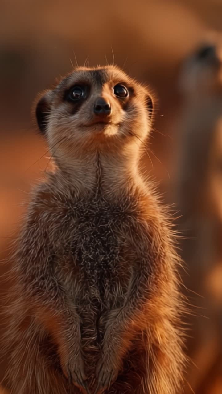A Curious Meerkat Observes Its Surroundings in a Captivating Moment of Nature's Grace, Showcasing the Unique Features and Expressions of This Charming Animal