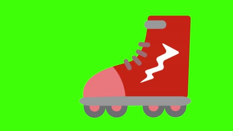 illustration of red roller skates with a light green background