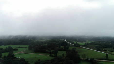 Panoramic-View-Of-A-Country-Road-And-Greenery