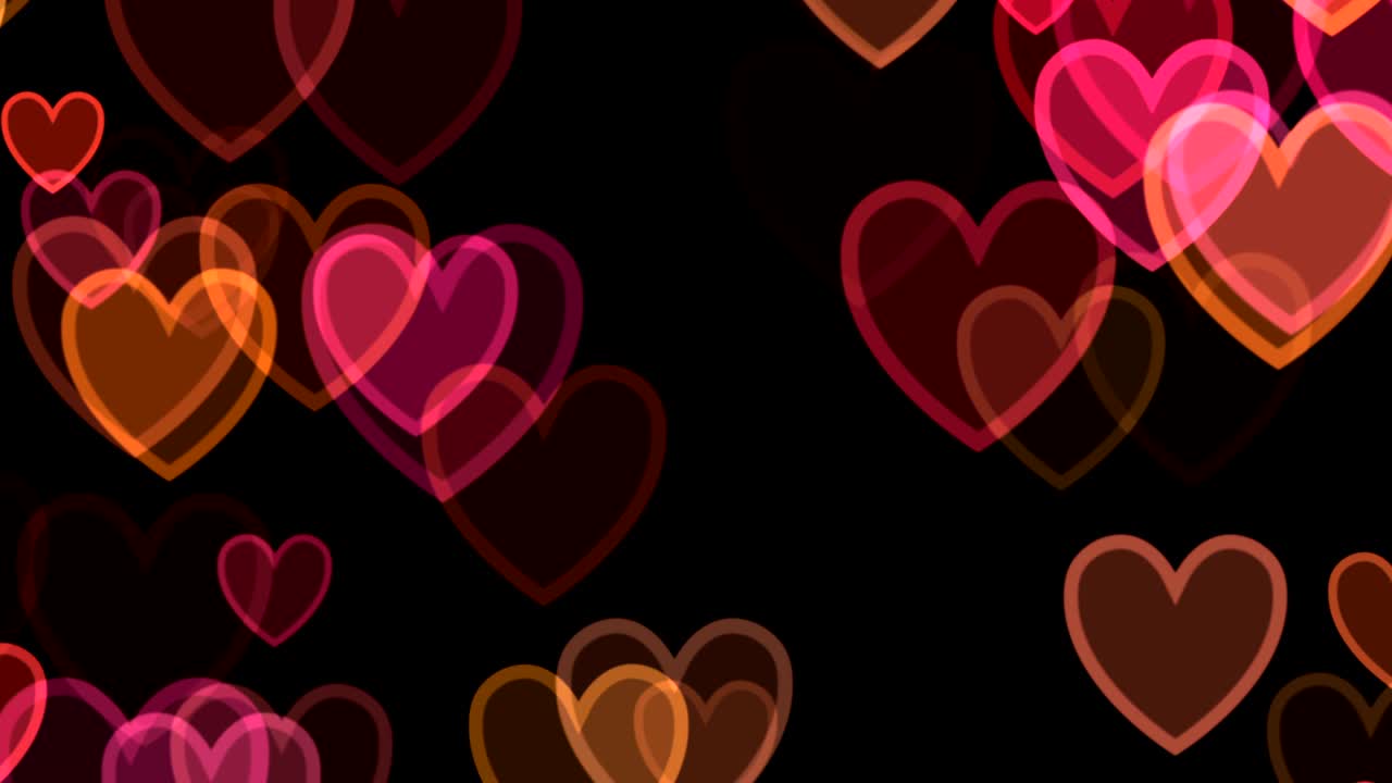 corazones sobre un fondo negro