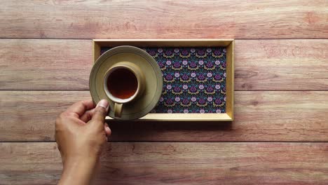 ginger tea on wooden tray