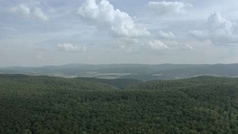 High-Altitude-Aerial-with-a-beautiful-view-on-Germanys-amazing-nature-and-woodlands