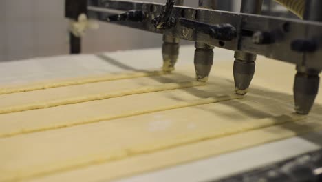 industrial-pastry-machine-injects-cheese-ingredient-over-lines-of-un-backed-dough-moving-on-conveyor-belt-inside-bread-factory