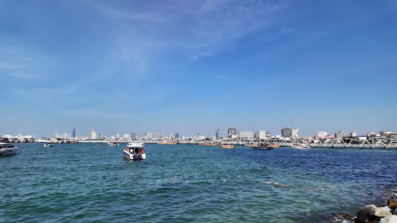 Pattaya bay port city building skyline view Thailand tourist destination Southeast Asia